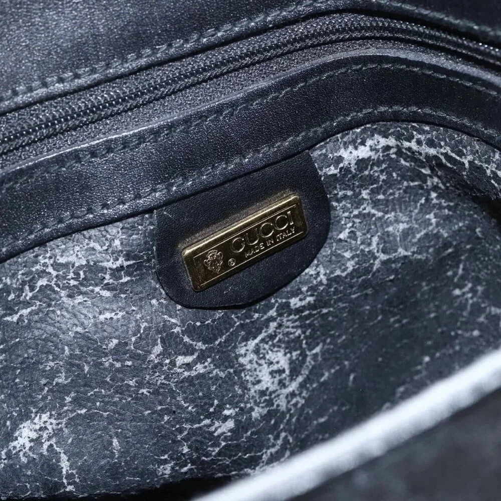 GUCCI Micro GG Supreme Web Sherry Line Bag PVC Black 001 115 0914 Auth 157221